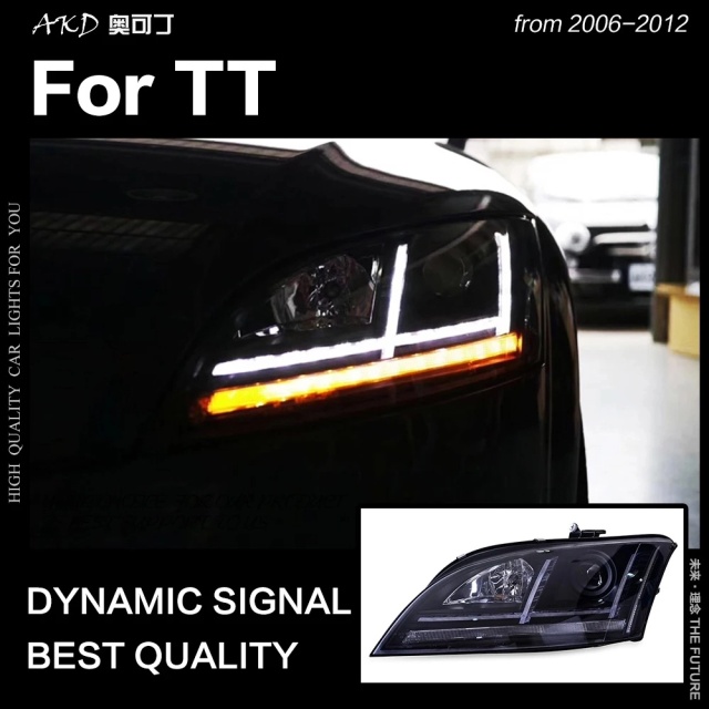 Audi TT Car Styling Headlights for Audi TT LED Headlight 2006-2012 Head Lamp Hid Bi Xenon DRL Signal Projector Lens Automotive Accessori