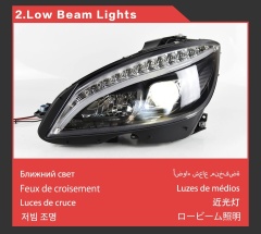 Mercedes-Benz C-CLASS Car Styling Headlights for Benz W204 LED Headlight 2007-2010 Head Lamp DRL Signal Hid Bi Xenon Angel Eyes Projector Lens Auto Accessories