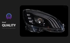 Mercedes-Benz C-CLASS Car Styling Head Lamp For Benz W204 2007-2010 LED Headlight DRL Signal Porjector Lens C300 C260 C200 Assembly Upgrade Dynamic Auto Accessories