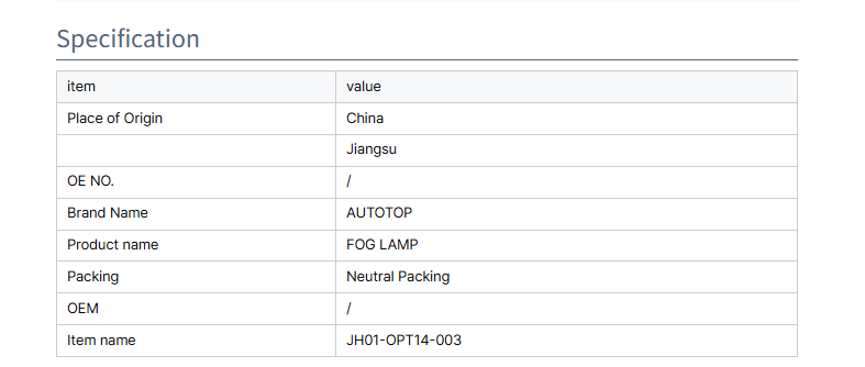Chevrolet  Lacetti CARVAL JH BODY PARTS AUTO LAMPS FOG LAMP for NEW OPTRA 14 AUTO BUMPERS / JH01-OPT14-003