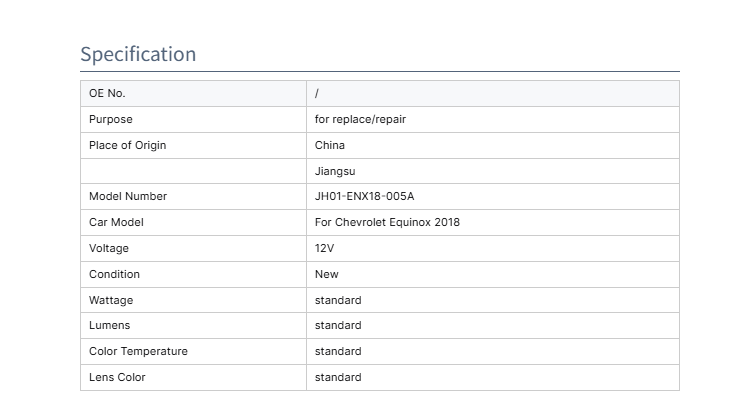 Chevrolet  Lacetti Auto Spare Parts Car Rear Lamp Left/Inner Led Type Tail Light for Chevrolet EQUINOX 2018