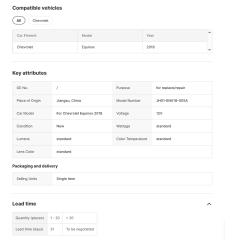 Chevrolet  Lacetti Auto Spare Parts Car Rear Lamp Left/Inner Led Type Tail Light for Chevrolet EQUINOX 2018