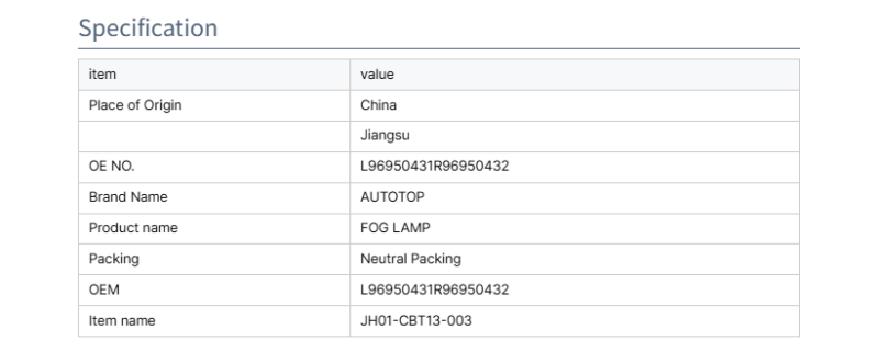 Chevrolet  ​Cobalt CARVAL JH BODY PARTS AUTO LAMPS FOG LAMP for COBALT 13 AUTO BUMPERS L96950431R96950432 JH01-CBT13-003