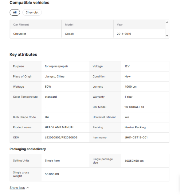 Chevrolet  ​Cobalt Car Styling Head Lamp LED Headlight Projector DRL Automotive Accessories for COBALT 13 AUTO BUMPERS L52020802/R52020803