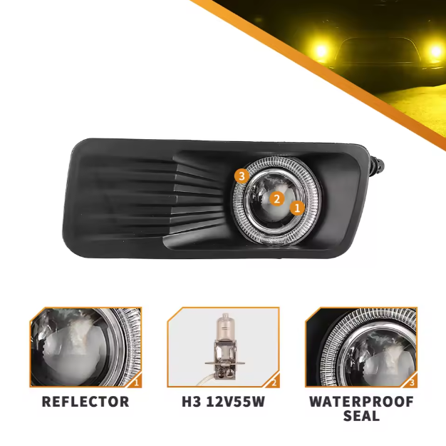 Ford Explorer Winjet Wholesale Fog Lights Front Car Lamp 2 Pcs 2006-2010 Fog Lamps Assembly for Ford Explorer Halo Projector Fog Light