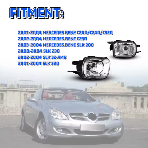 Mercedes Benz C-Class EMARK Halogen Fog Lamp ECE Fog Light Crystal C-Class W203 2002-2004 for Mercedes Benz Winjet Fog Lighting