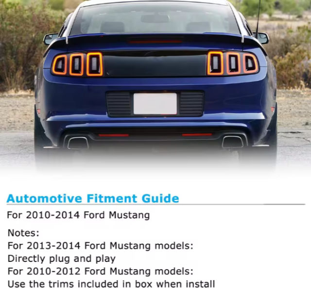 Ford Mustang Winjet Auto Light Full Led Rear Lamp Backup Light TailLights Assembly for 2010 2011 2012 2013 2014 Ford Mustang Tail Lights