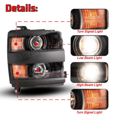 Chevrolet silverado Winjet Factory Auto Lighting Halogen Head Light Front Car Lamp for Chevy Silverado 2015 - 2019 Headlights