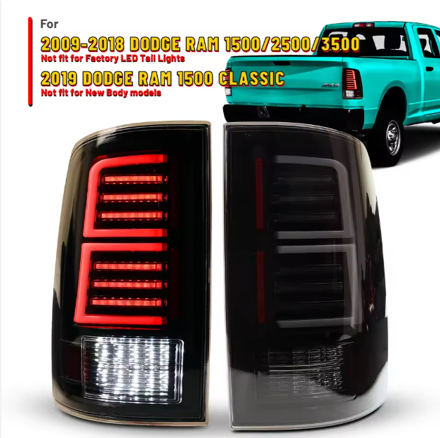 Dodge Ram Winjet Customized Halogen and LED Rear Lamp Tail Lights for Dodge Ram 1500 2500 3500 2009-2018 Taillights 2019 Classic