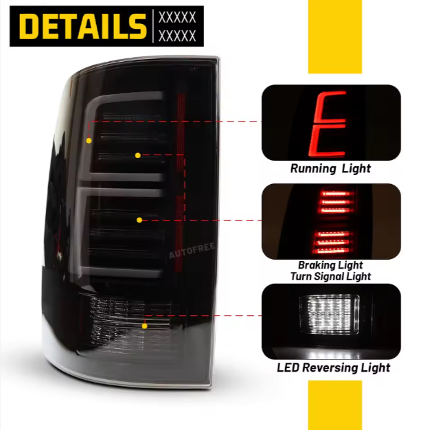 Dodge Ram Winjet Customized Halogen and LED Rear Lamp Tail Lights for Dodge Ram 1500 2500 3500 2009-2018 Taillights 2019 Classic