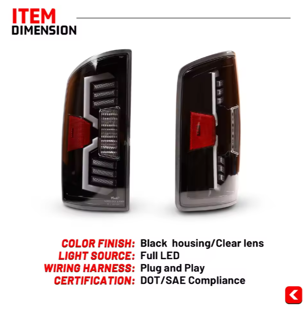 Dodge Ram Winjet Custom LED Rear Lamp Tail Lights for Dodge Ram 1500 2500 3500 2002-2006 Taillights