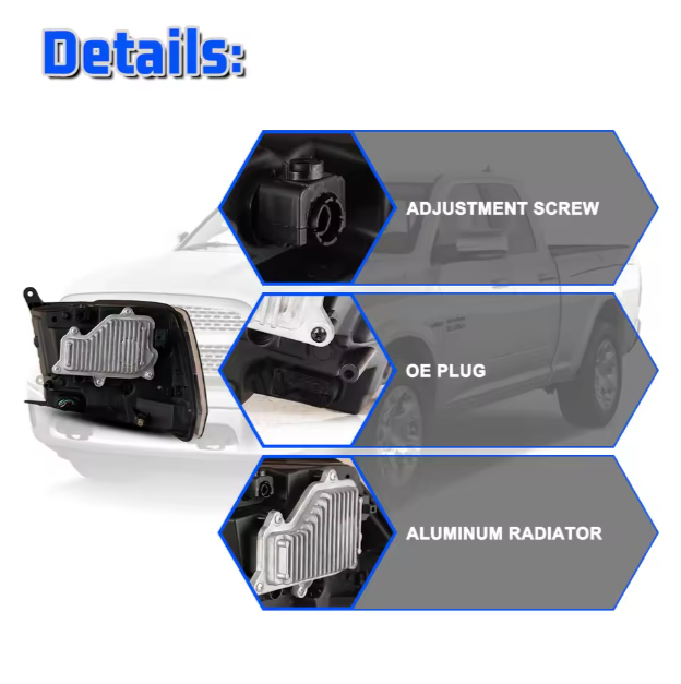 Dodge Ram Winjet China Manufacturer Supply Custom Auto Lighting Assembly Front Led Head Light for Dodge Ram 1500 2009-2018 Headlights