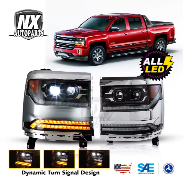 Chevrolet  Silverado Winjet Professional Manufacturer Led Car Auto Light Head Light Lamp Assembly Headlights for Chevy Silverado 2016-2018