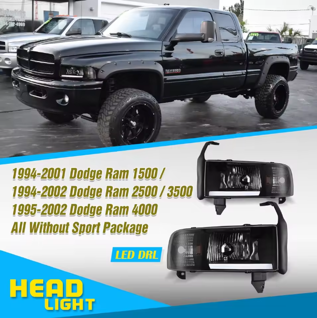 Dodge Ram Winjet Factory Full Led Head Light Car Headlights for Dodge Ram 1500 2500 3500 1994-2001