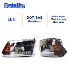 Dodge Ram Winjet China Manufacturer Supply Custom Auto Lighting Assembly Front Led Head Light for Dodge Ram 1500 2009-2018 Headlights