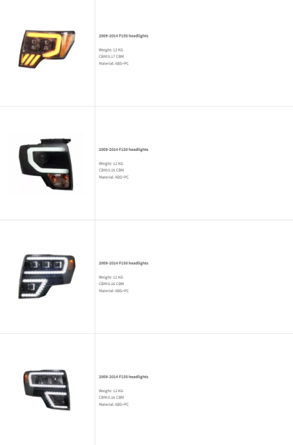 Ford F150 Head lamp Headlights