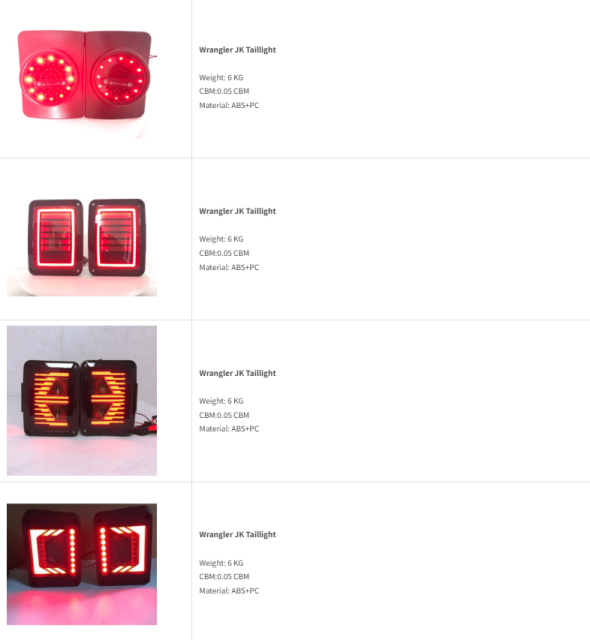 JEEP Wrangler JK Wrangler JL Tail lamp Taillight