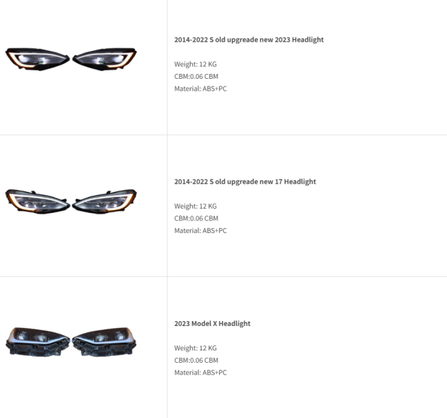 Tesla Model X Model Y Model 3 Renew 3 Head lamp Headlights