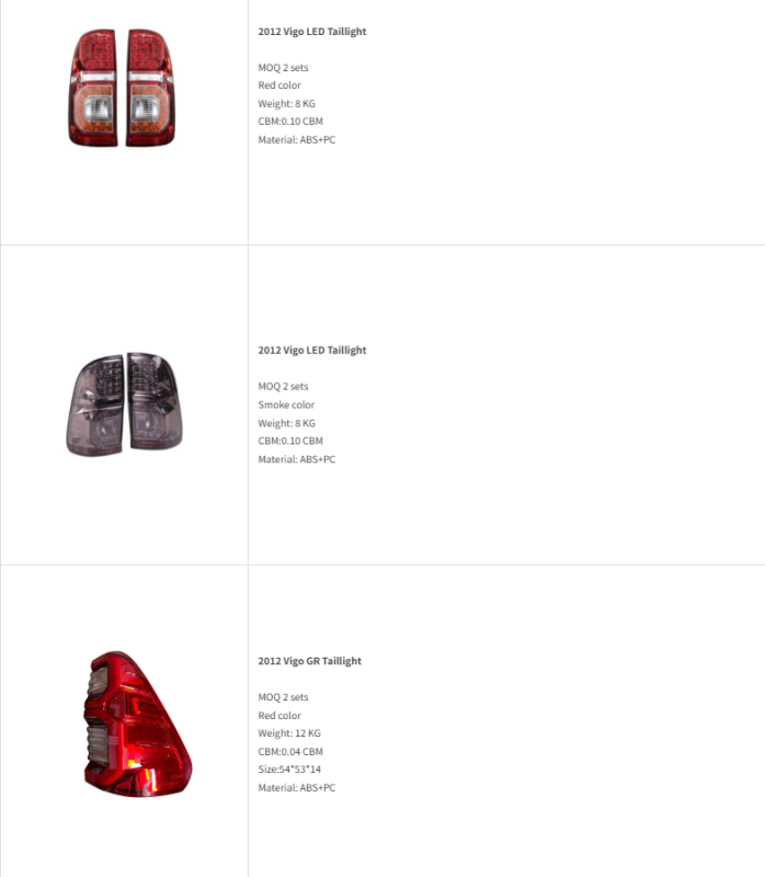 TOYOTA Hilux Taillight Tail Lamp