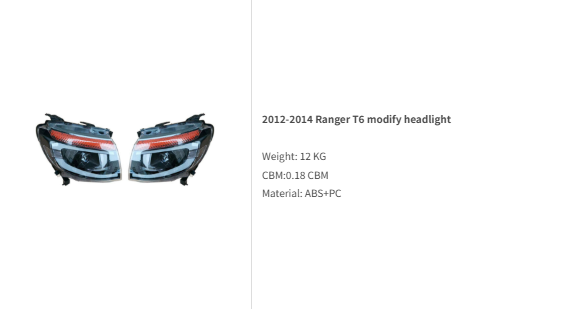 Ford Ranger Head lamp Headlights