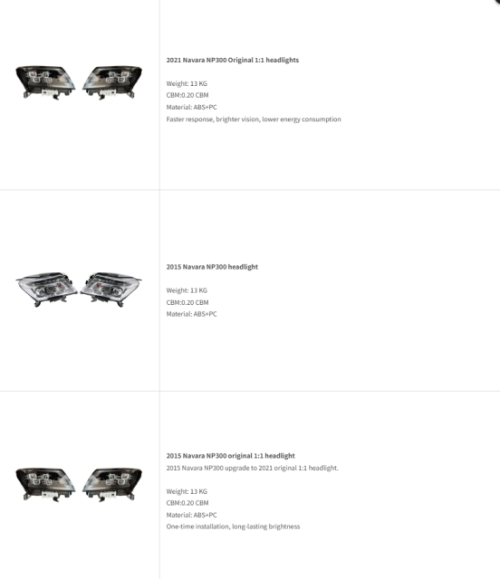 NISSAN Navara NP300 Headlight Head Lamp