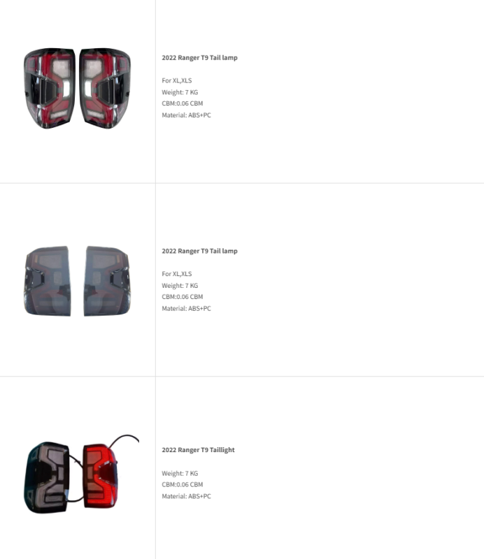 Ford Ranger Taillight Tail Lamp