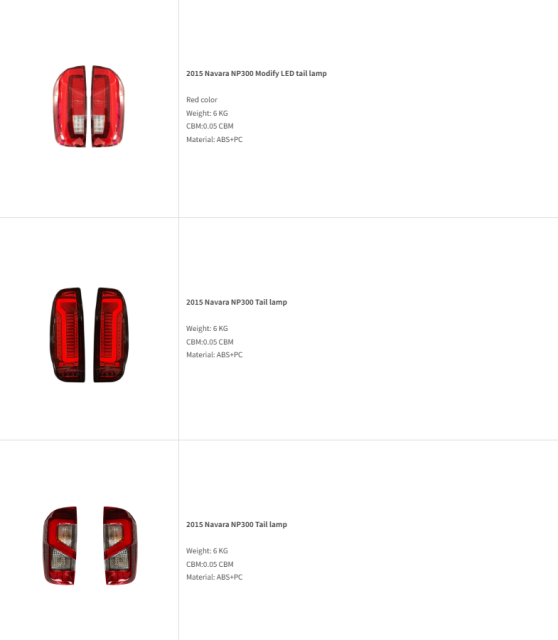 NISSAN Navara NP300 Taillight Tail Lamp