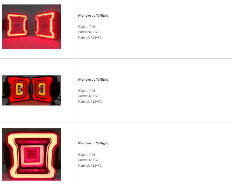JEEP Wrangler JK Wrangler JL Tail lamp Taillight