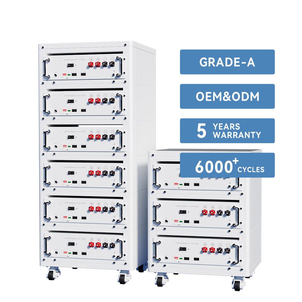 LiFeP04 48V 100~600Ah Multiple Batteries Stackable Rack Energy Storage System