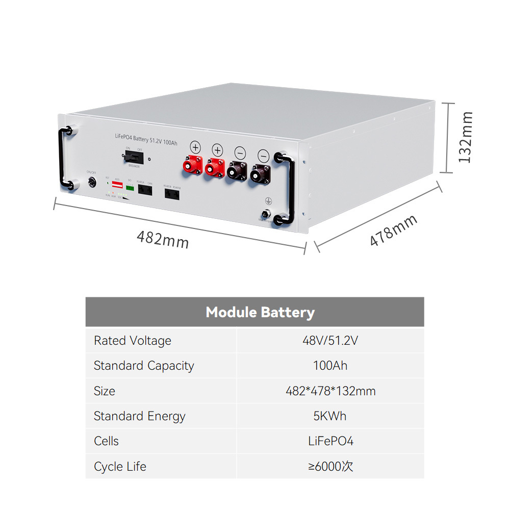 LiFeP04 48V 100~600Ah Multiple Batteries Stackable Rack Energy Storage System