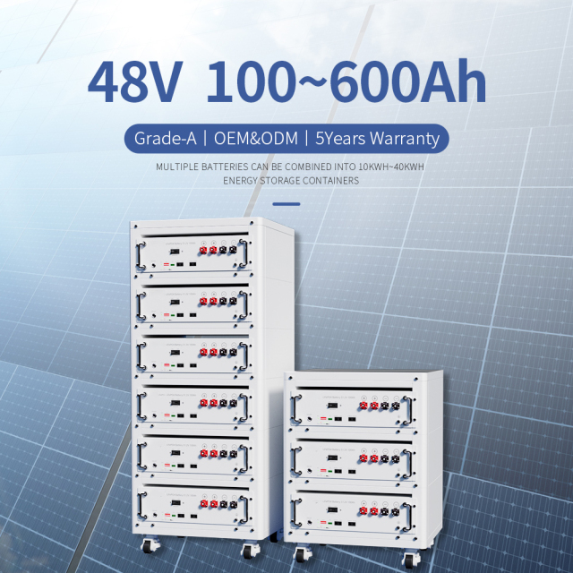LiFeP04 48V 100~600Ah Multiple Batteries Stackable Rack Energy Storage System