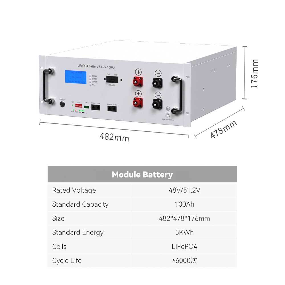 LiFeP04 51.2V 400Ah Multiple Batteries Stackable Rack Energy Storage System
