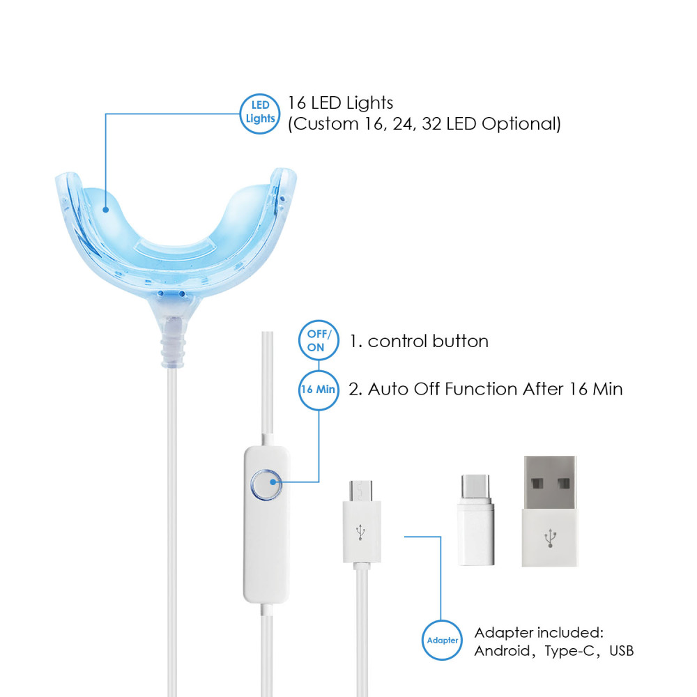 Wholesale 16Led 24Led 32Led Wired LED Teeth Whitening Light
