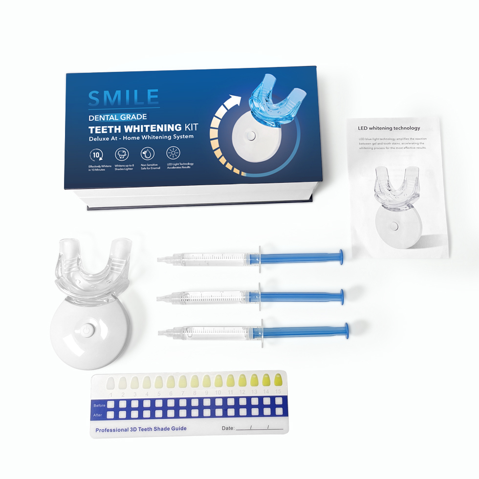 Wholesale 3 Teeth Whitening Gel Remove Stains 10 Min Non-Sensitive Fast Teeth Whitener LED Light Teeth Whitening Kit