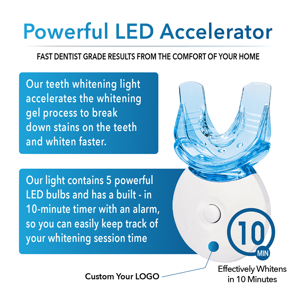 Wholesale 3 Teeth Whitening Gel Remove Stains 10 Min Non-Sensitive Fast Teeth Whitener LED Light Teeth Whitening Kit