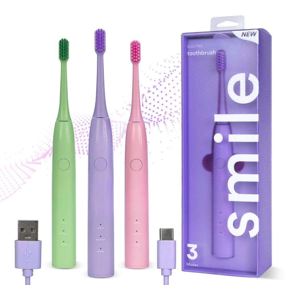 Different Colors Rechargeable Electric Toothbrush With Three Brushing Modes