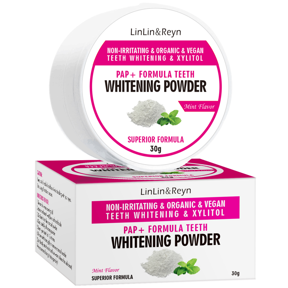 Fresh Breath Care Oral Stain Removing Tooth Powder No Sensitivity Enamel Safe Mint Flavour PAP+ Teeth Whitening Powder