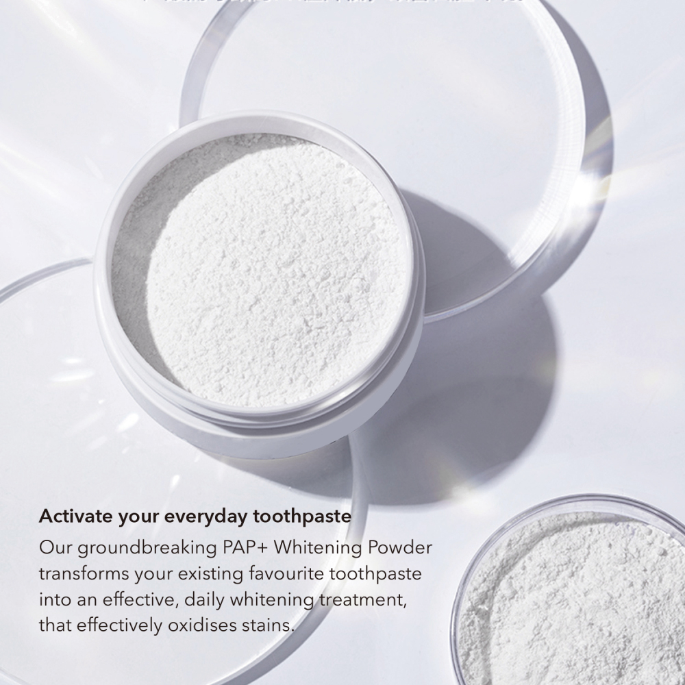 Fresh Breath Care Oral Stain Removing Tooth Powder No Sensitivity Enamel Safe Mint Flavour PAP+ Teeth Whitening Powder