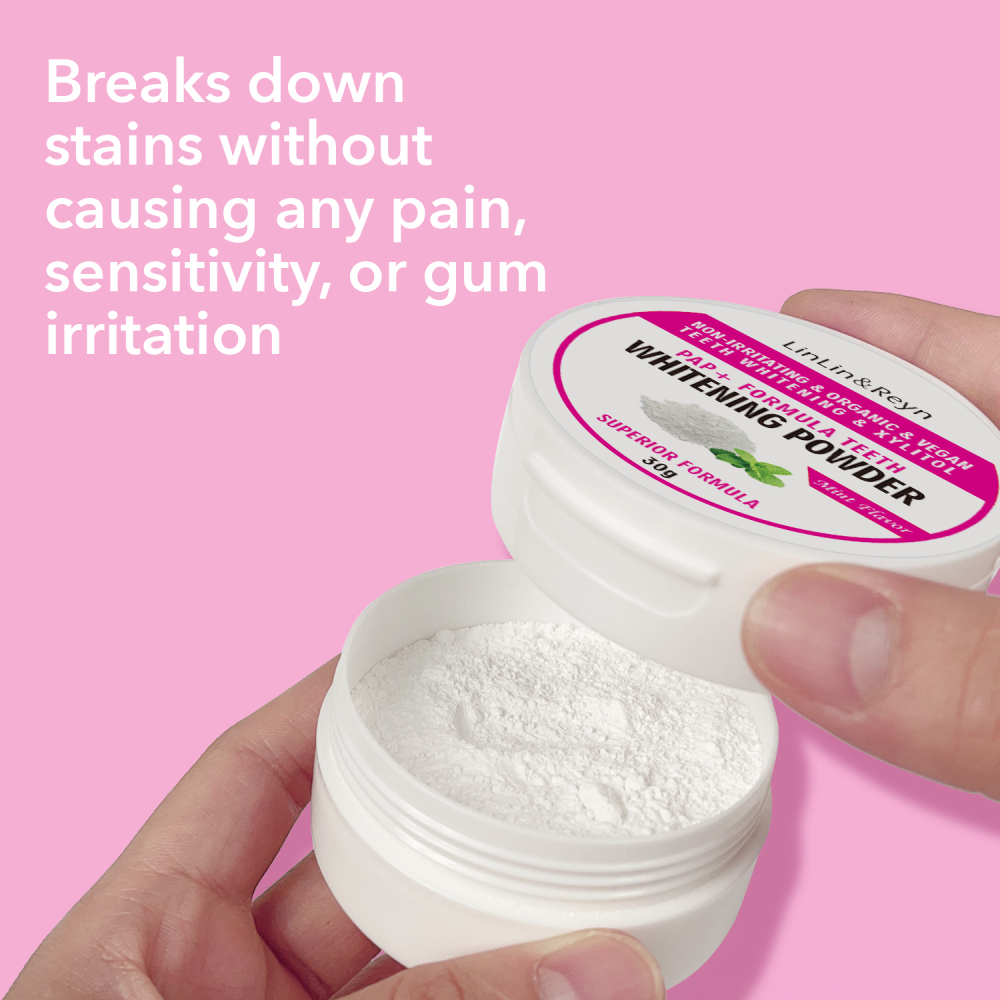 Fresh Breath Care Oral Stain Removing Tooth Powder No Sensitivity Enamel Safe Mint Flavour PAP+ Teeth Whitening Powder
