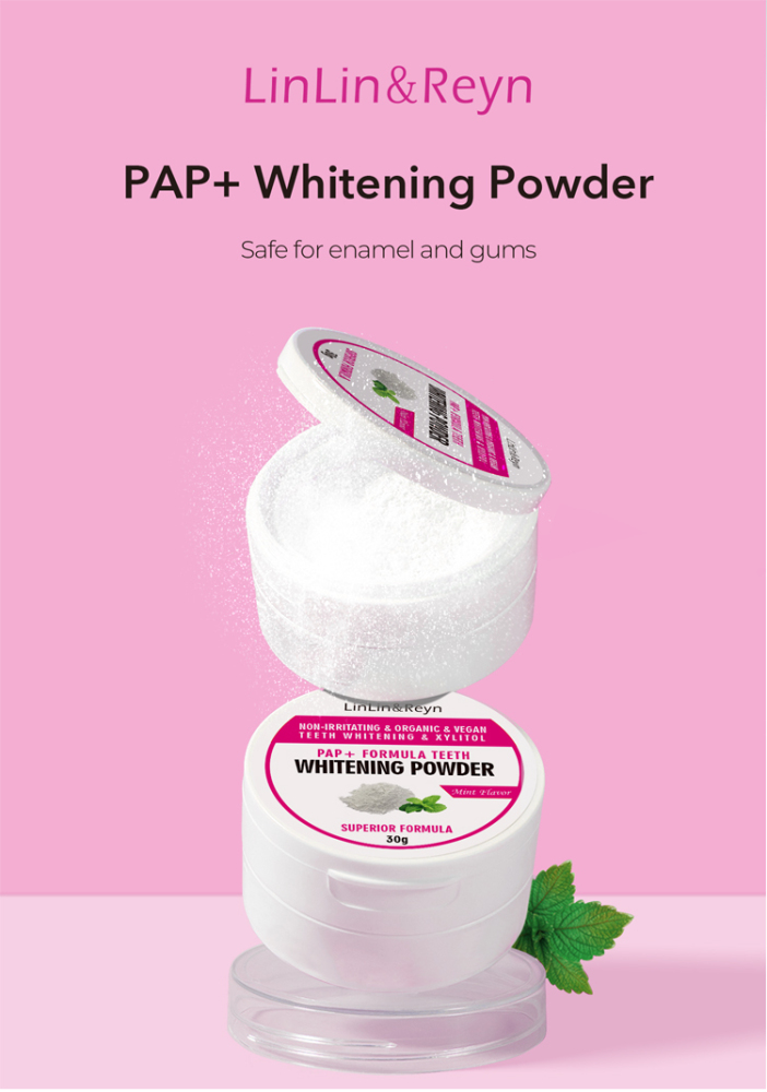 Fresh Breath Care Oral Stain Removing Tooth Powder No Sensitivity Enamel Safe Mint Flavour PAP+ Teeth Whitening Powder