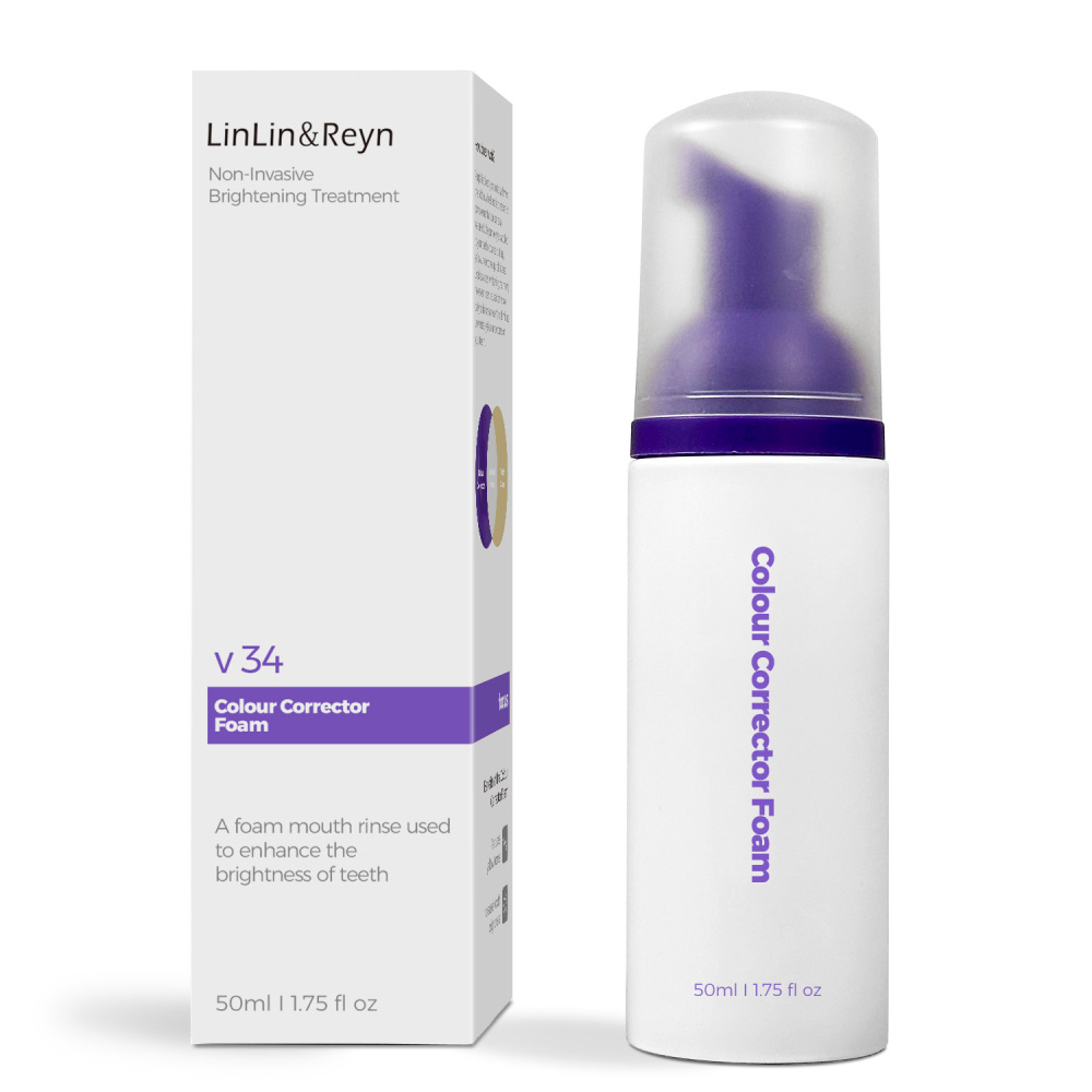 Instant Teeth Brightening V34 Colour Correcting Purple Foam Toothpaste