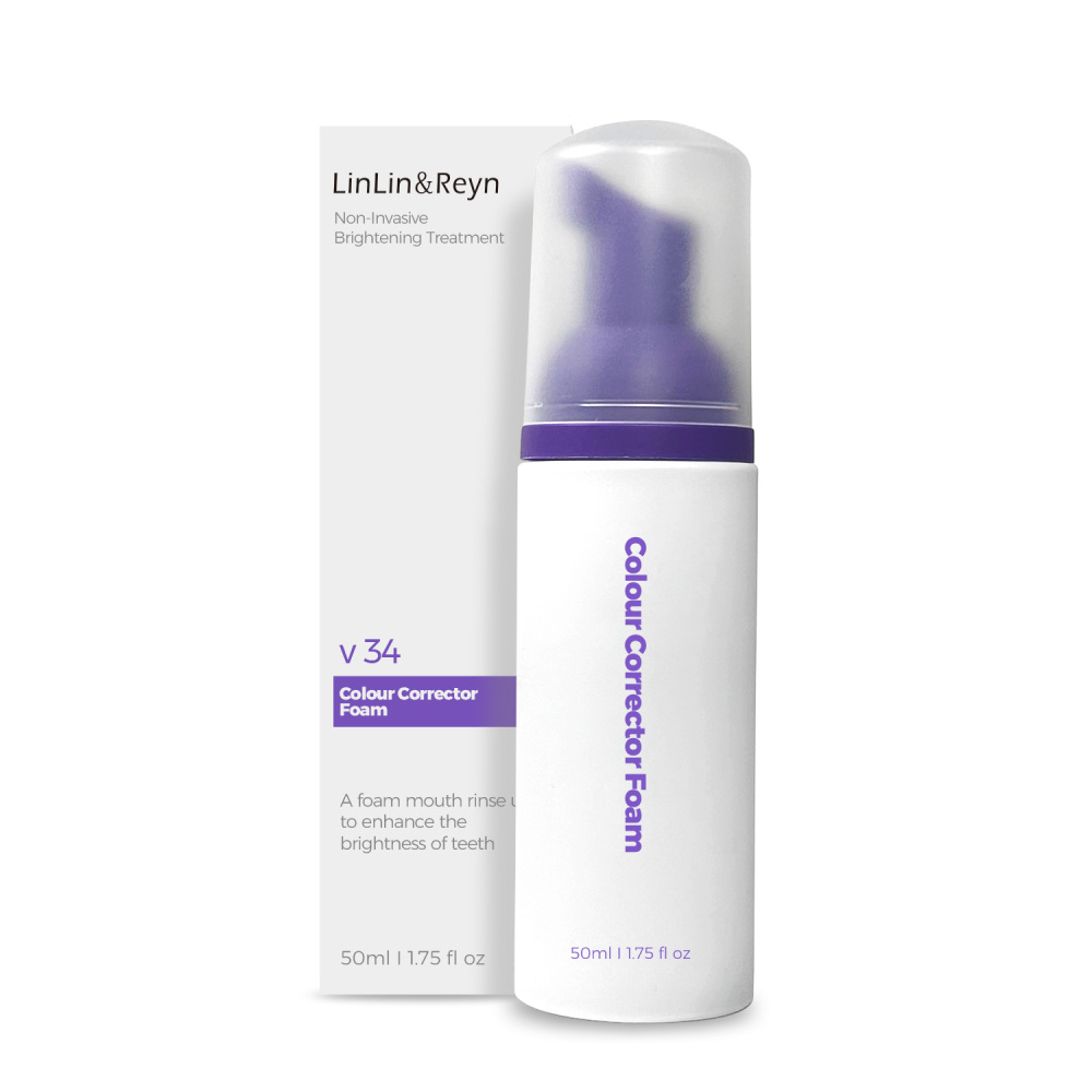 Instant Teeth Brightening V34 Colour Correcting Purple Foam Toothpaste