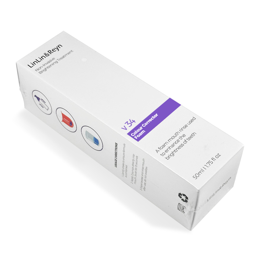Instant Teeth Brightening V34 Colour Correcting Purple Foam Toothpaste