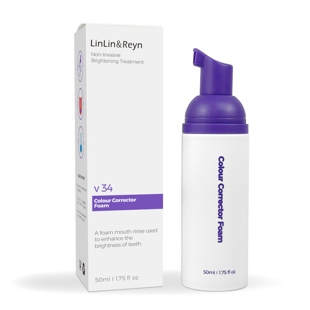 Instant Teeth Brightening V34 Colour Correcting Purple Foam Toothpaste