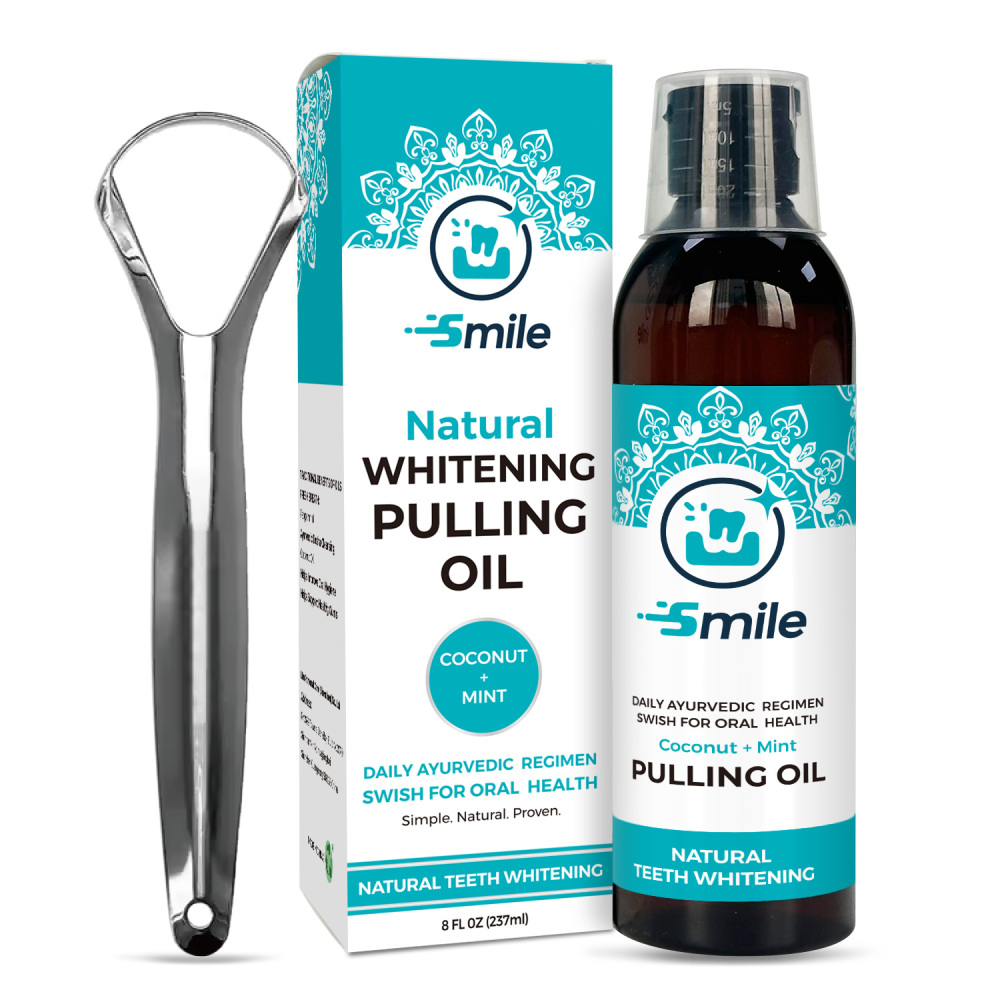 Vitamins Whitening Mouthwash Fresh Breath Coconut Oil Pulling for Happy Teeth Gums 8FL OZ(237ml）