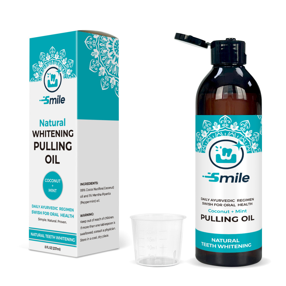 Vitamins Whitening Mouthwash Fresh Breath Coconut Oil Pulling for Happy Teeth Gums 8FL OZ(237ml）