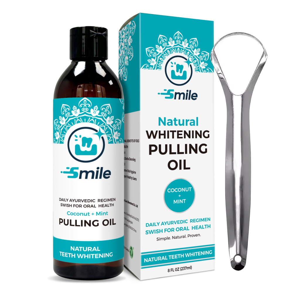Vitamins Whitening Mouthwash Fresh Breath Coconut Oil Pulling for Happy Teeth Gums 8FL OZ(237ml）