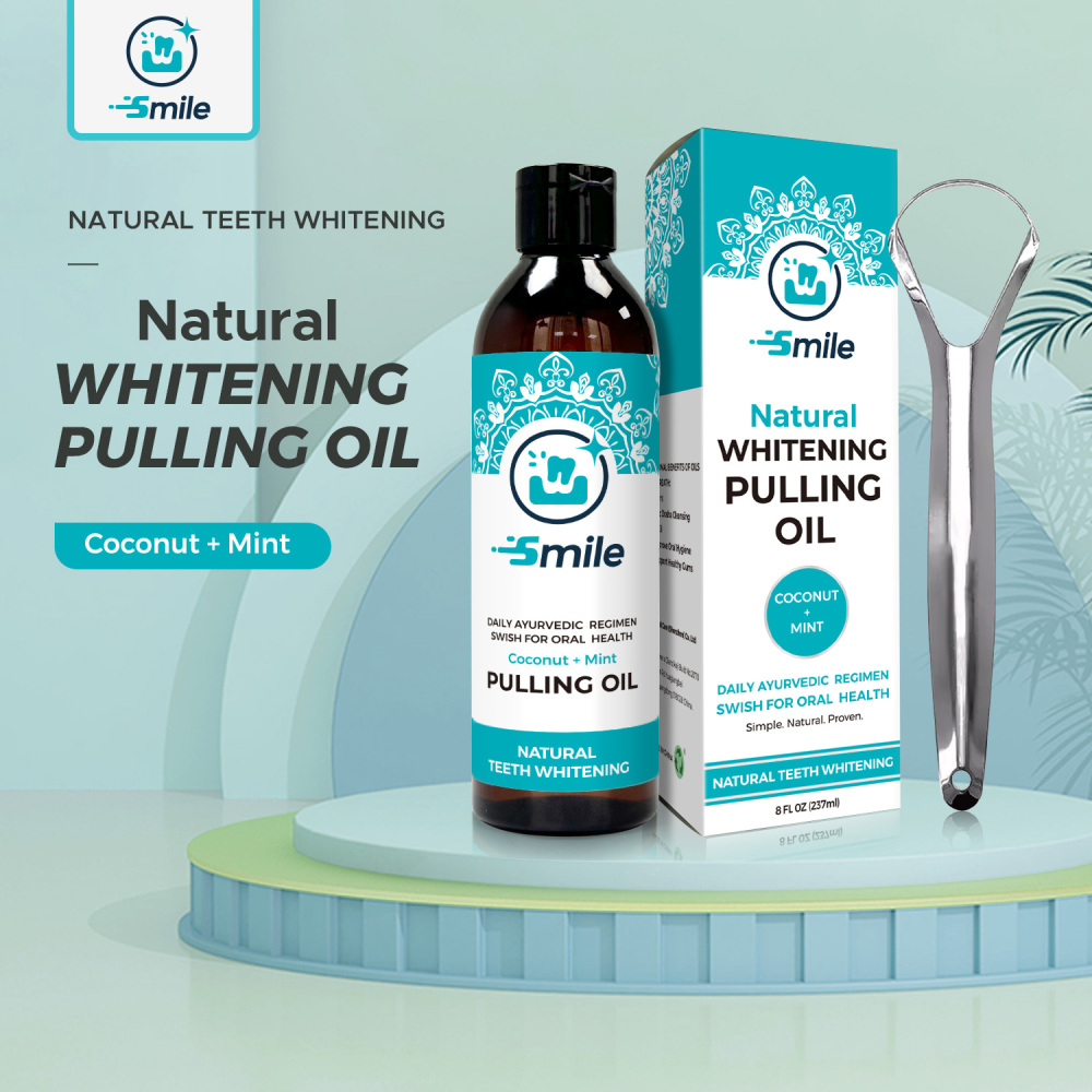 Vitamins Whitening Mouthwash Fresh Breath Coconut Oil Pulling for Happy Teeth Gums 8FL OZ(237ml）