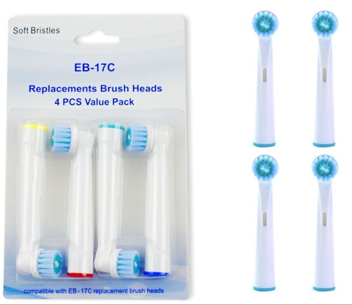 Comfortable Electric Toothbrush Replacement Head for Oral-B (4pcs in 1 pack) EB-17C-J