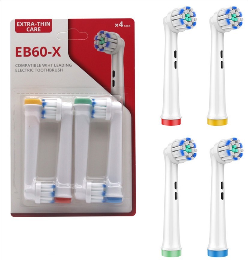 Ultra-fine bristle soft Electric Toothbrush Replacement Head for Oral-B (4pcs in 1 pack) EB60-X-J